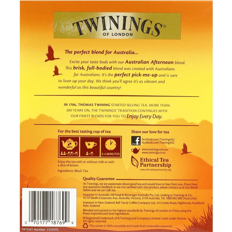 Twinings of London Australian Afternoon Tea - 100 Tea Bags