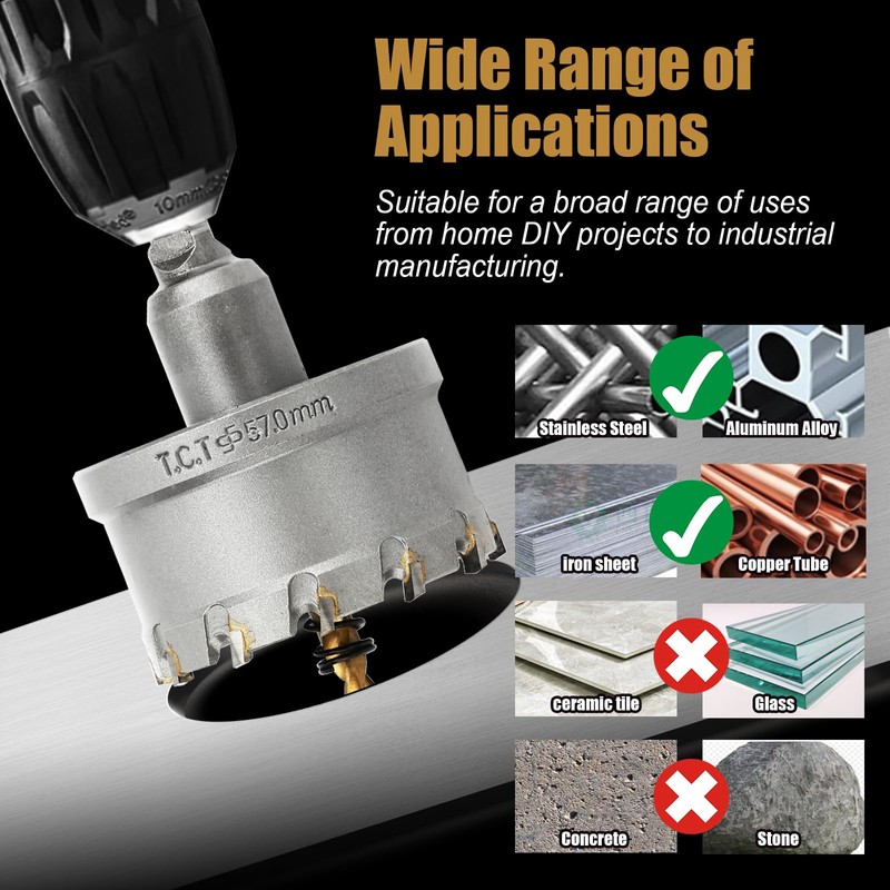 1-3/4''(45mm) Hole Saw Kit with Drill Bits, Tungsten Carbide Hole