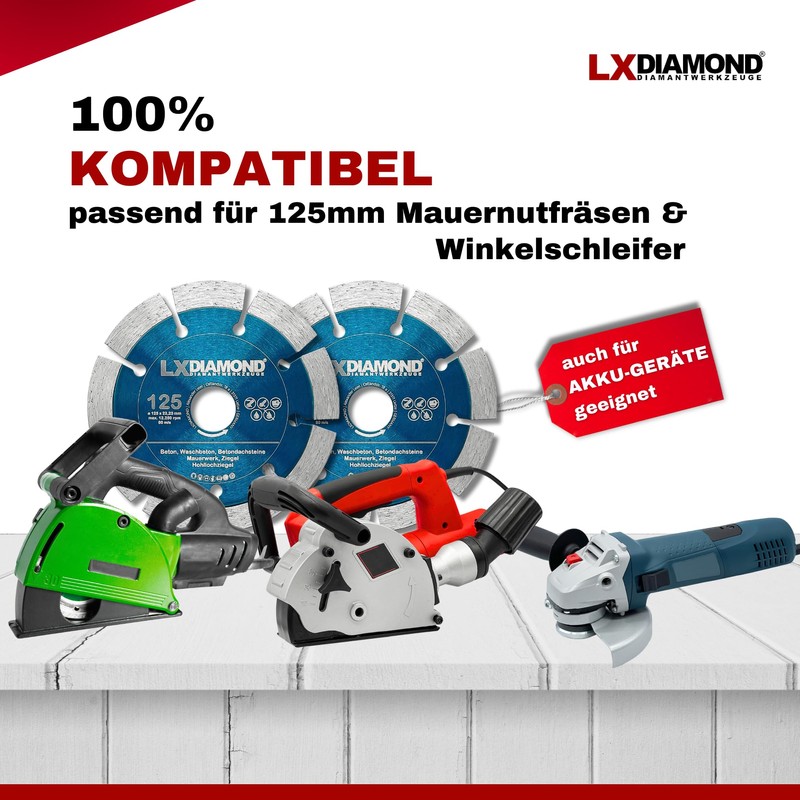 LXDIAMOND 2x Diamond Cutting Disc 125 mm x 22.23 mm