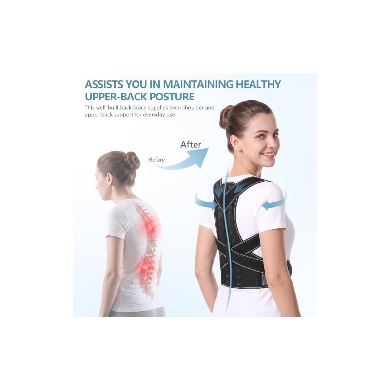 Posture Corrector Men Women, Back Brace Upper Back Support Belt