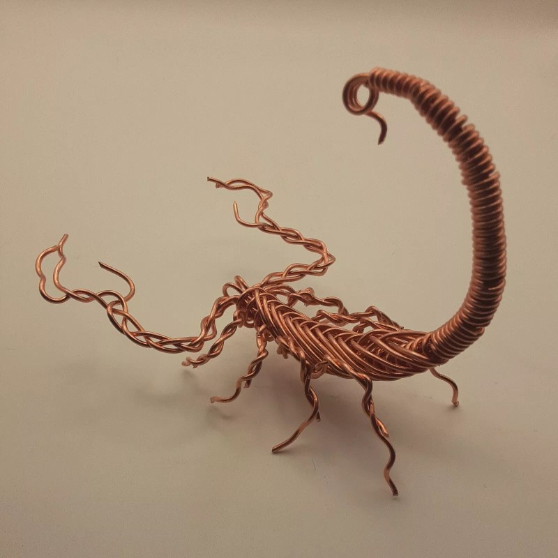 Wire Wrapped Scorpion 16ga Copper Cactus Garden Desk Home Decoration