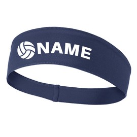iZZYZX Volleyball Name Printed Moisture Wicking Headbands - Navy