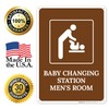 Baby Changing Station Men's Room Sign, 10x14 Inches, Rust Free