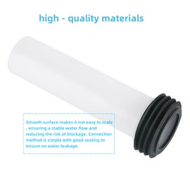 Empyreal Toilet Flush Pipe Connector with Sealing Sleeve for Wall-Hung Toilets, 1.77 Inch (45mm) Diameter, 7.24 Inch Length, Compatible with Geberit 152.434.06.1 – WC Replacement and Repair Part