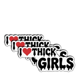 (3Pcs) I Love Thick Girls Stickers Funny Sarcastic Quote Humor Motivational Inspirational Gifts Waterproof Vinyl Decals for Kindle Water Bottle Bumper Car Hard Hat Phone Laptop 3x1.4