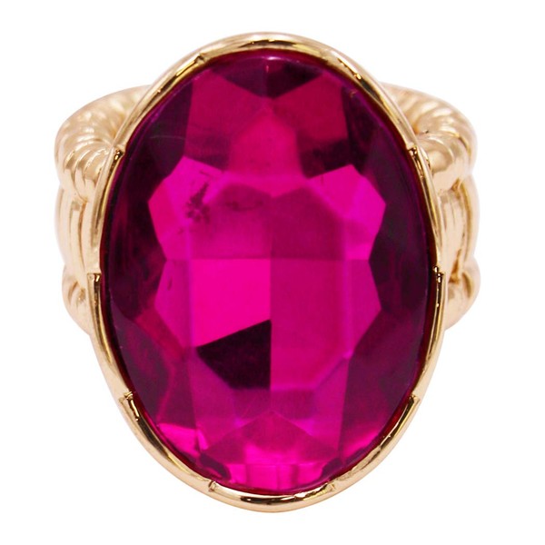 Rosemarie & Jubalee Women's Statement Oval Crystal Stretch Cocktail Ring