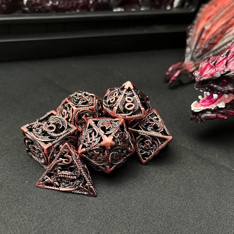Hollow Metal DND Dice Set Game D and D Dice