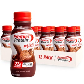 Premier Protein Shake MINIs, Chocolate, 22g Protein, 120 Calories, 1g Sugar, 8.75fl oz, Pack of 12