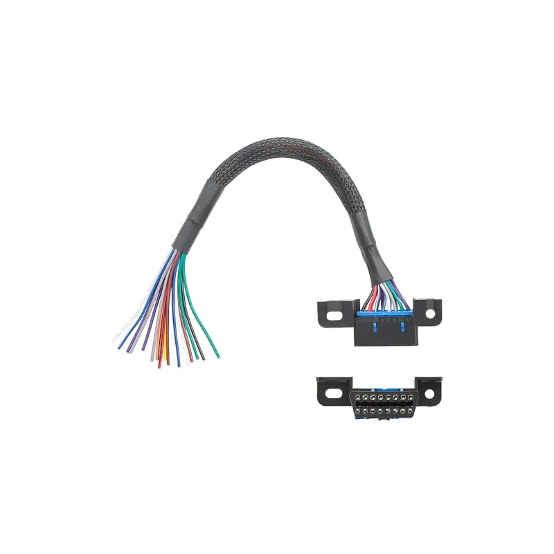 YAODHAOD OBD2 16Pin weiblich zu öffnen Kabel Flecht Dash Port