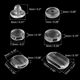 uxcell Earring Pads, 36pcs 6 Styles - Silicone Clip-on Earring Backs, Comfort Earrings Cushions Replacements (Clear)