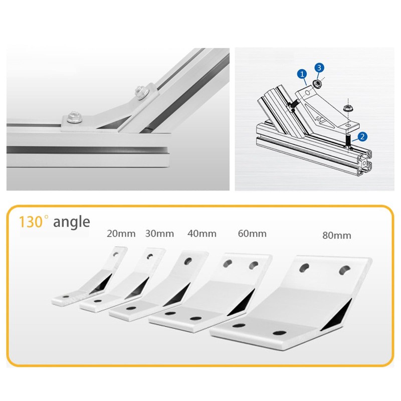 8080 Series 135 Degree Angle Corner Brackets Connectors Corner Braces