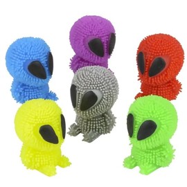 Alien Puffer Toys, 1.75 Inch Squishy Squeeze Toys, Party Favors and Classroom Prizes, 6 Assorted Colors (12 Pc Assorted)