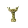 Solid Rock Stoneworks Eye on Sparrow Birdbath- 15in Tall- Verde