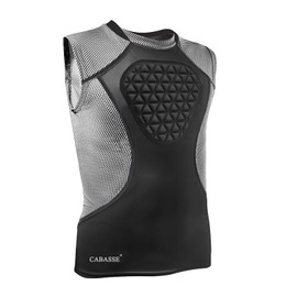 Cabasse Youth Chest Protector, Heart-Guard/Sternum Protection Shirt for Baseball, Football, T Ball, Lacrosse & Goalies (Large, Black Grey)