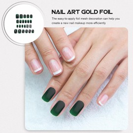 TEHAUX Uas Postizas Cortas Verdes Diseo Cristal Ancho Gato 24 Piezas para Manicura DIY Suministros para Decoracin de Uas Profesionales y Uso en Saln o Casa