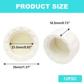 Litoexpe 12 Pack 3/4 Inch PVC Pipe Fittings White, Fittings End Female Thread Cap Plug Adapters Perfect for Diy Projects Pipe Repair and Modification