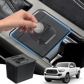 Karltys Center Console Coin Box Organizer with Coin Slot, ABS Material Car Coin Holder for Toyota Tacoma 2016-2023 Interior Accessories, Piggy Bank Gear Shift Organizer