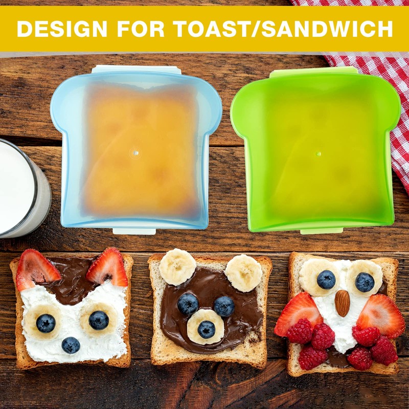 Potchen 8 Pcs 20 oz Toast Shape Sandwich Box Food