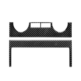 BLAKAYA Compatible with Carbon Fiber Center Control Air Conditioning Switch Adjustment Frame Panel Cover Trim Decoration Sticker for Toyota Tundra 2014 2015 2016 2017 2018 2019 2020 2021 (2PCS Black)
