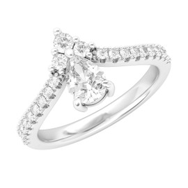 Sterling Silver Princess Crown Pear Shape Simulated Diamond Engagement Ring Queen Vintage Promise Bridal Ring For Women (I)