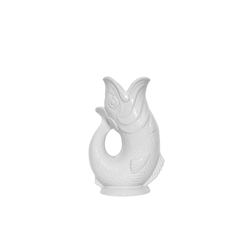 The Original Gluggle Jug - White Glug Jug in L,