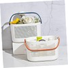 ABOOFAN Plastic Storage Basket with Handles Ventilated Organizer for Bathroom