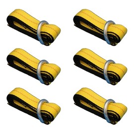 (6) Car Hauler Yellow Lasso Wheel Tie Down Straps 8' w/D-Ring for Tow Dolly Tow Truck