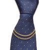 RunootPR Men's Gold Silver Tie Chain Set Classic 2Pcs Double