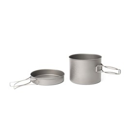 Toaks titanium outdoor camping pan, hiking cookware, backpacking cooking picnic bowl, pot pan set, 1300ml