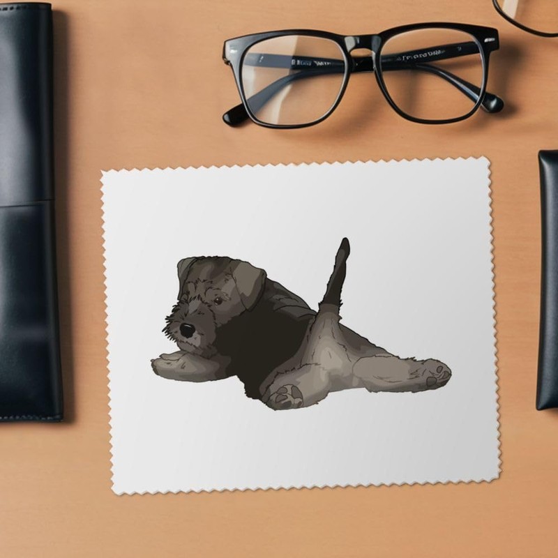 Azeeda 2 x 'Schnauzer-Welpe entspannt' Mikrofaser-Objektiv- / Brillenreinigungstücher (LC00028575)