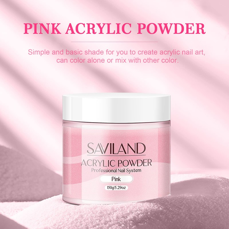 SAVILAND Acrylic Powder Nails 150 g Pink Acrylic Powder for