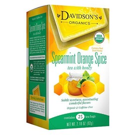 Davidson's Organics, Spearmint Orange Spice, 25-count Tea Bags, Pack of 6