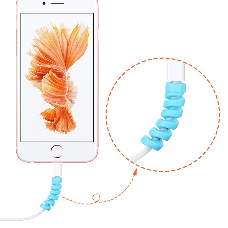 Jetec 24 Pcs Charger Cable Protector,Silicone Flexible Cable Saver,Spiral USB