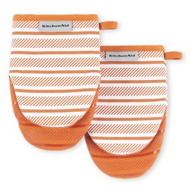 KITCHENAID Albany Mini Oven Mitt 2-Pack Set, Honey, 5.5"x8"