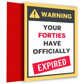 Funny 50th Birthday Card for Men and Women - Your Forties Have Expired - Brother, Sister, Mum, Dad - Humorous Happy Birthday Card for Him or Her, Funny Birthday Card, 50