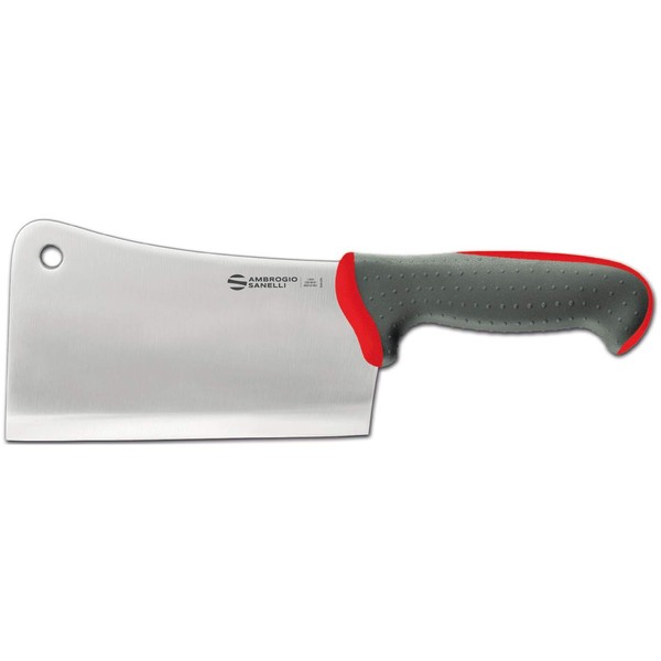 Sanelli Ambrogio TECNA Linea Sickle Color, Professional Slicer for Slicing Meat and Fish. Hygienic and Non-Slip Red Handle, Stainless Steel