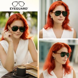 EYEGUARD 3 Pack Retro Aviator Bifocal Reading Sunglasses for Women Men UV400 Protection Classic Square Sun Readers 2.75
