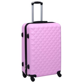 Udorich Lightweight and Durable Hardcase Trolley Suitcase, 360-Degree Castors, Security Lock, Pink