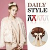 2PC Hair Bows for Women Beige Black Hair Ribbon Bow