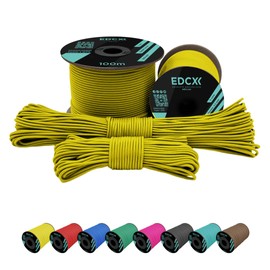 EdcX 2 mm Nylon Paracord 275 (15, 30, 50 and 100 m)– 100% Nylon rope, 3-Strand cord, Nylon cord 2 mm in Many Colours (Yellow, 100 m)