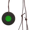 Volcanic Lava Energy Stone Pendant Green Core Promote Circulation Adjustable