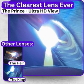 The Prince 1.0 | Shade 5-13 Adjustable Silver Auto Darkening Welding Lens | 2" x 4 1/4" x 0.33" | Adjusts From Shades 5-13 | Silver Front - Light Blue Weld View | Ridge Products Royal Series