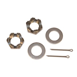 2 Sets Trailer Axle Nut Kit for 1" Trailer Spindle, Includes 1" Shaft Spindle Nuts, 1" Spindle Washers & 2-3/16" Long Cotter Pins, Inc. 3" Rigid Hitch Logo Decal (TNK-1)