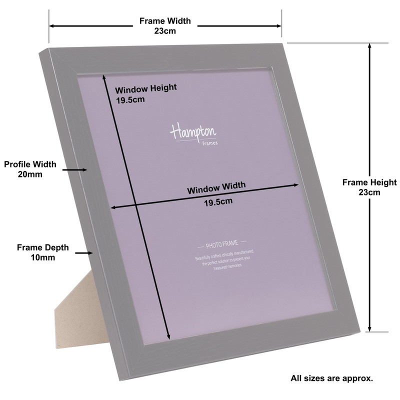 Hampton Frames OXFORD 8x8 (20x20cm) Pack of 2 Black Picture