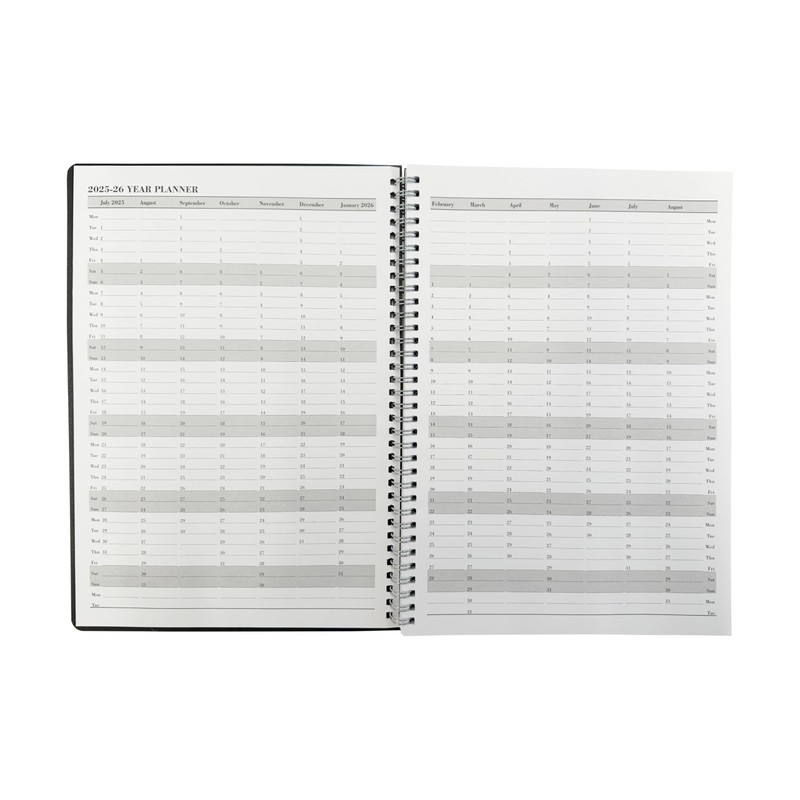 2025-2026 Diary A4 Wiro Bound Mid-Year Academic Week to View
