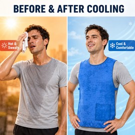 Cooling Vest for Outdoor Work & Sports – Reusable Water-Activated Summer Vest for Men & Women in Hot Weather