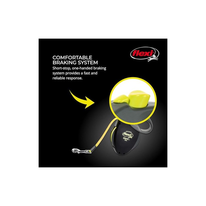 Flexi Giant Tape Leash , 26 ft, Large, Black/Neon