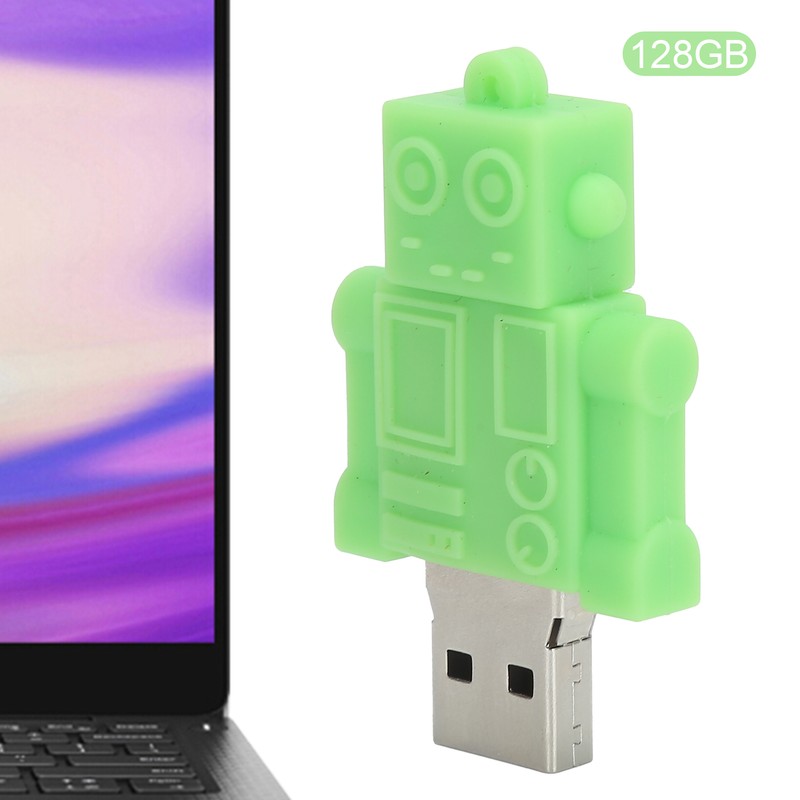 Cartoon U Disk Green Robot Appearance High Speed Bulk Storage