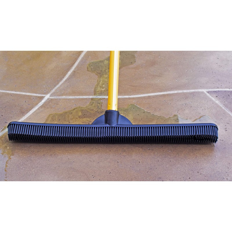 FURemover PRO Pet Hair Rubber Broom with Squeegee, 58” Telescopic