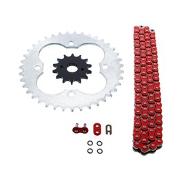 Cycle ATV - Red O Ring Chain & Sprocket Silver 14/39 520-96L fits Honda - 1990-2004 400EX TRX400EX TRX400 TRX 400 EX